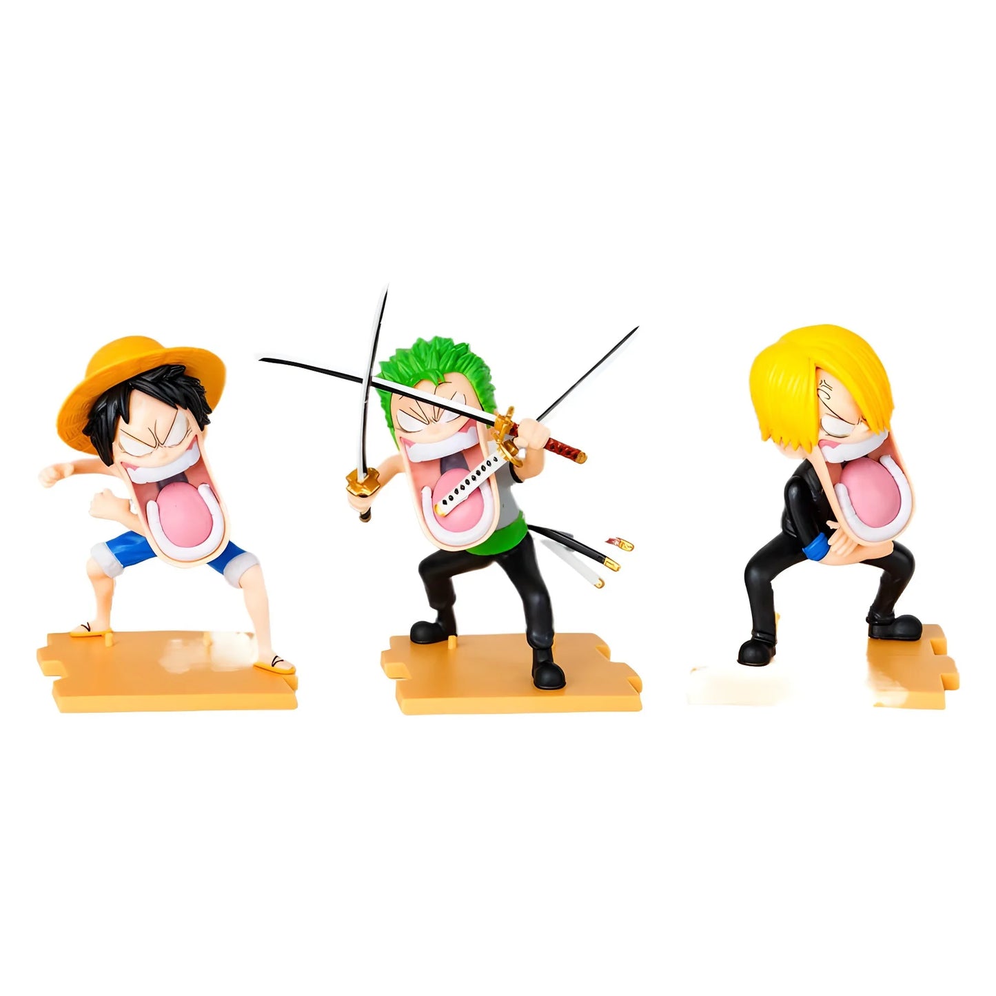 Figurine Luffy / Sanji / Zoro en colère