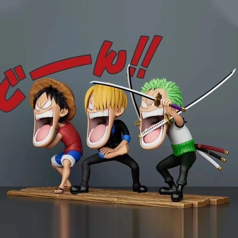 Figurine Luffy / Sanji / Zoro en colère
