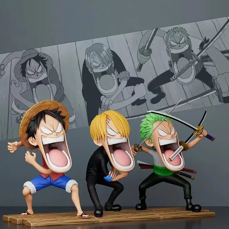 Figurine Luffy / Sanji / Zoro en colère